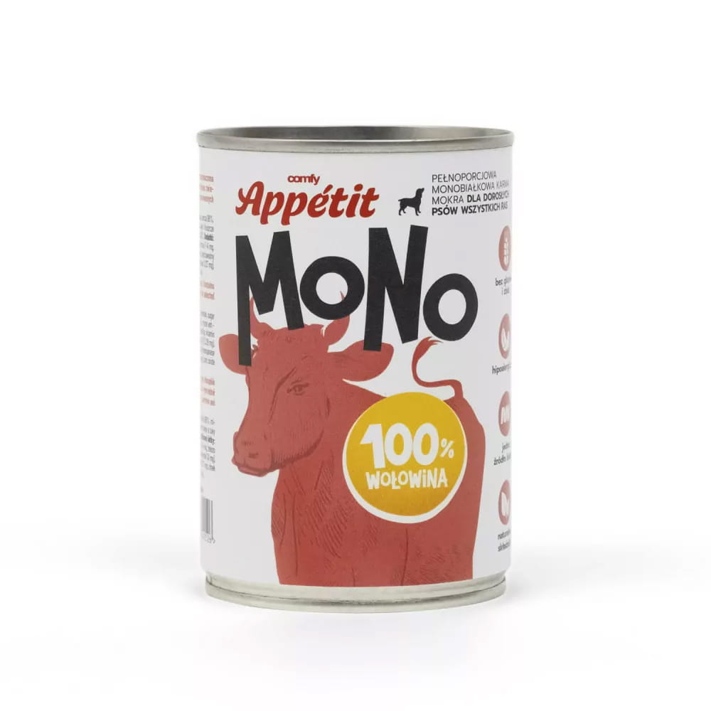Comfy Appetit Mono Wołowina Monoproteinowa Karma Mokra Dla Psa Puszka 400g